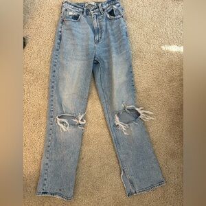 Abercrombie 90s Straight High Rise Light Blue Women's Jeans